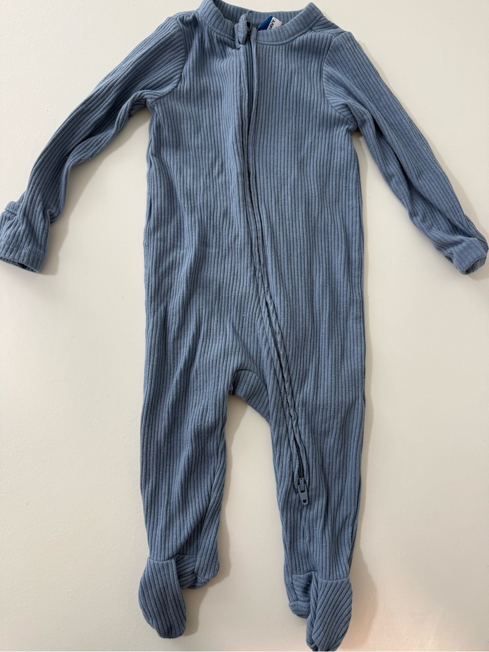 Old Navy Ribbed Slate Blue Footed One-Piece